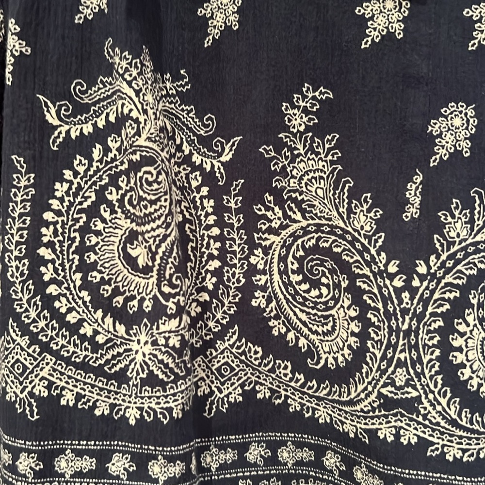 Sea New York Navy Paisley Bandana Print Long Sleeve Blouse Size 2 - Picture 5 of 6